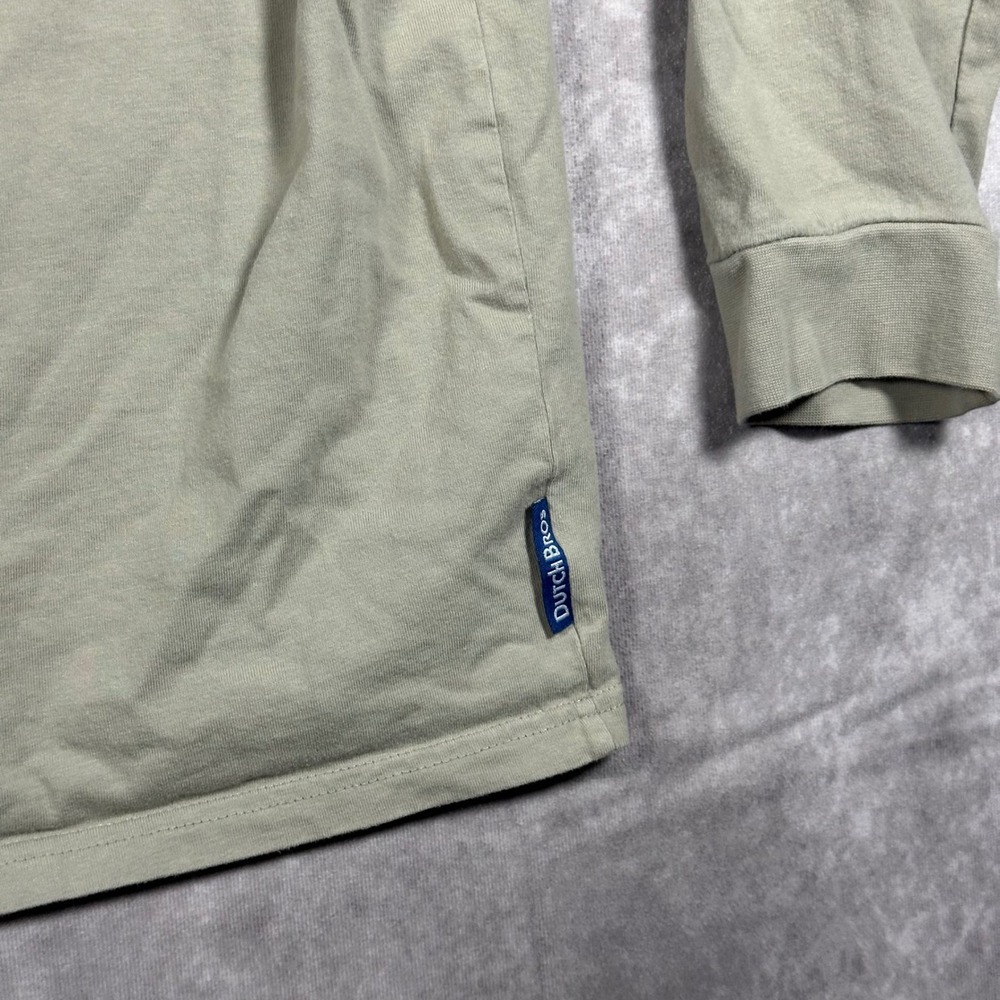 Dutch Bros Coffee Mens Large Sage Green Long Sleeve Pocket Graphic T-Shirt 1992 - Picture 6 of 9